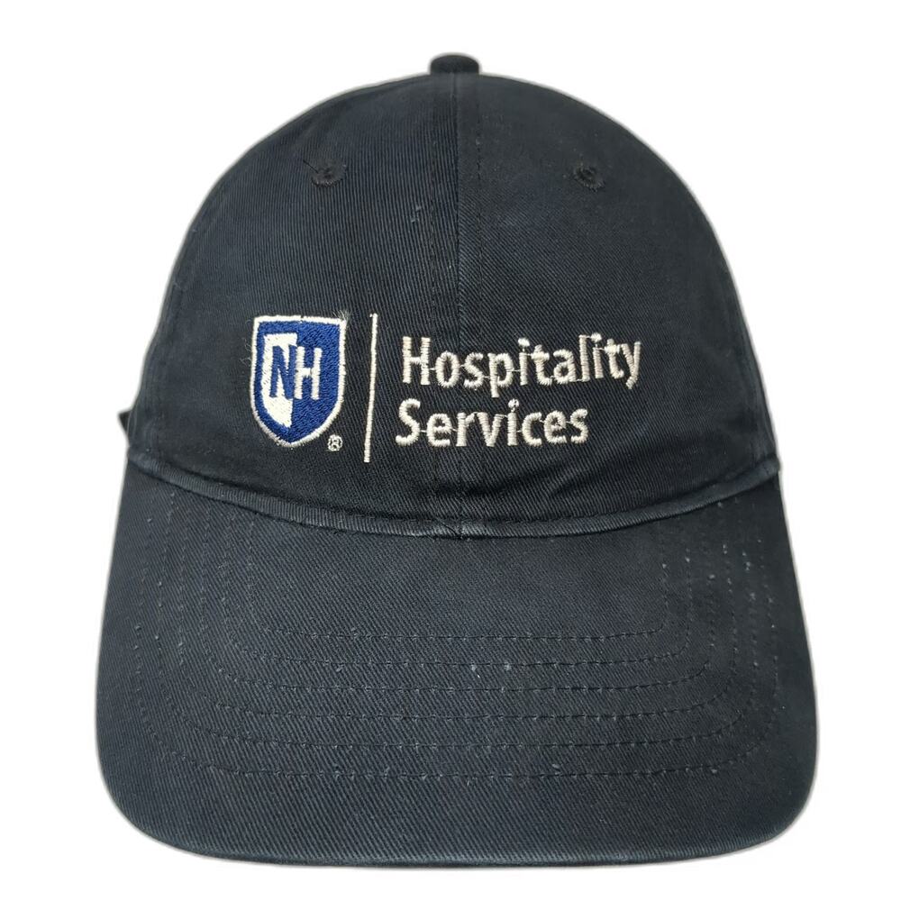 Ultra Club Baseball Cap Black One Size NH Hospitality Services Logo Cotton Hat